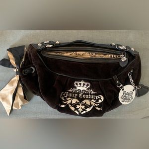 Juicy Couture Vintage Black Velour Shoulder bag